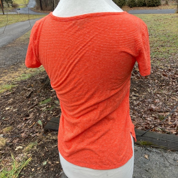 J. CREW ORANGE &PINK STRIPED TOP WOMENS XS - Picture 2 of 7